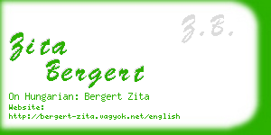 zita bergert business card